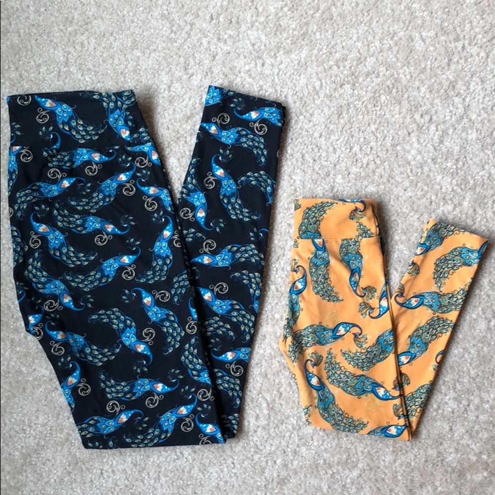 🦄LuLaRoe Mommy & Me Classy Peacock Leggings🦄